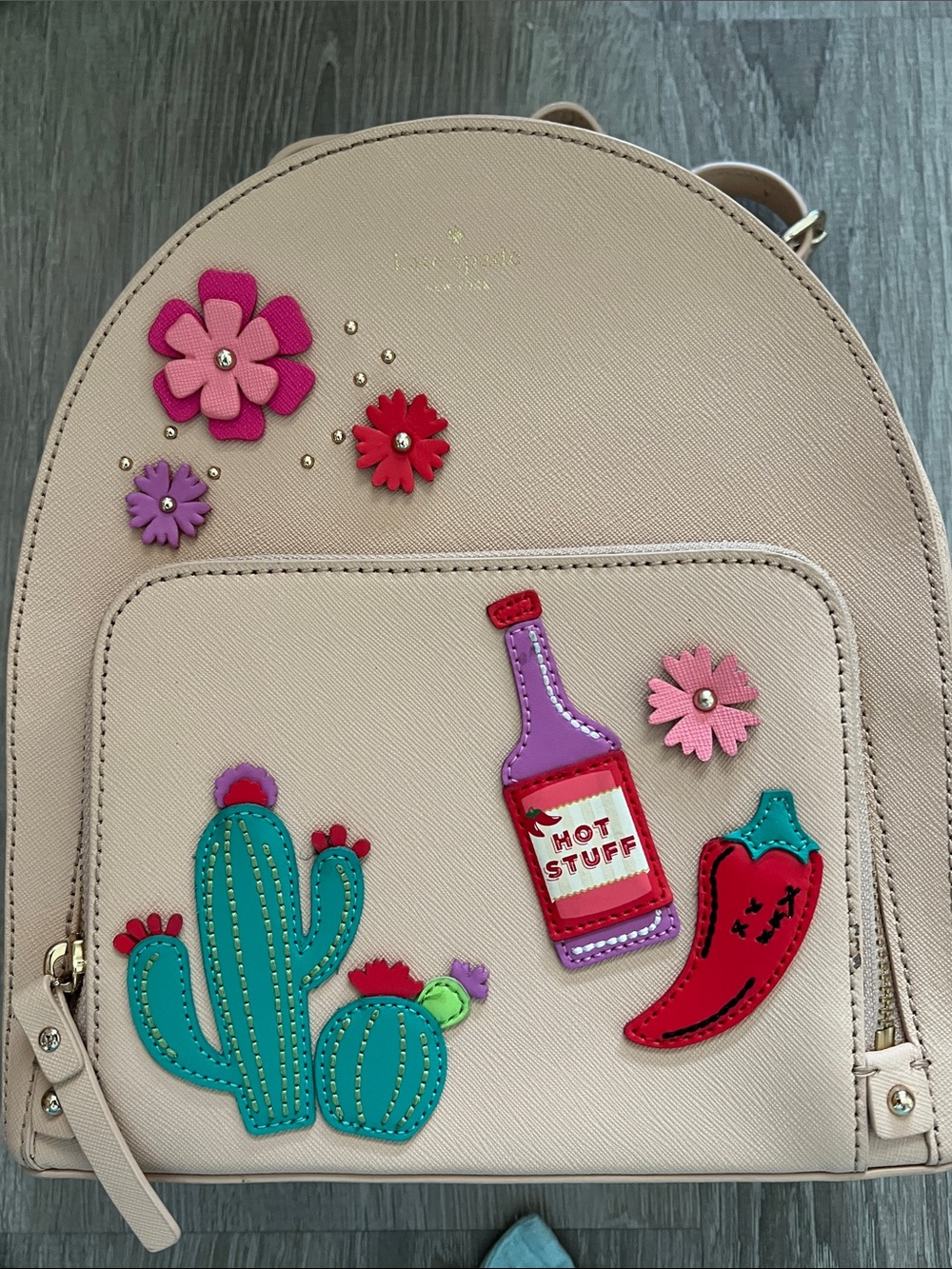 Kate Spade Cactus Tomi Hot Stuff Mini Backpack Cashew Leather